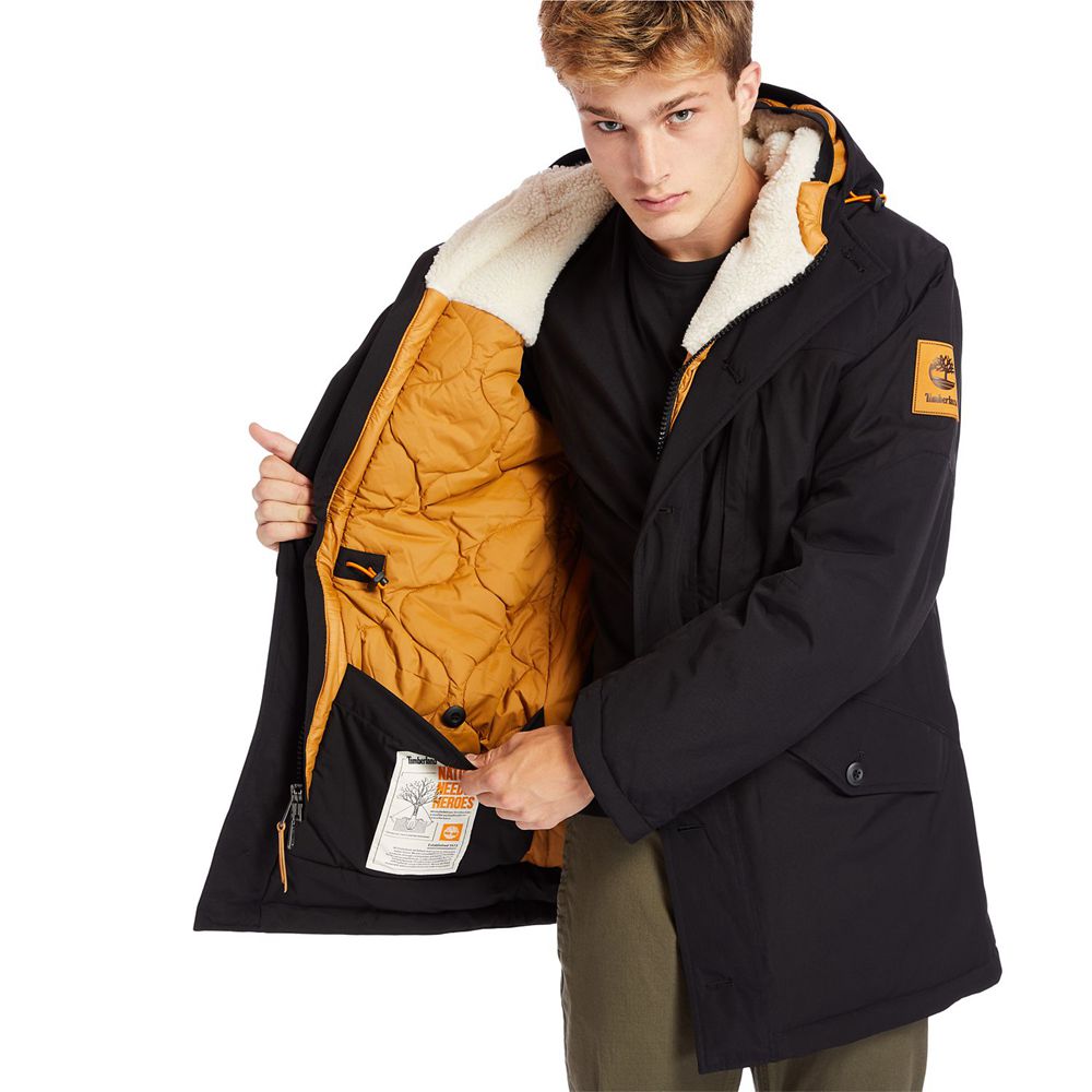 Geaca Timberland Barbati Negrii - Outdoor Heritage Ecoriginal Parka With Dryvent™ Technology - Roman